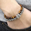 Tiger Eye Beaded Bracelet for Men "The Warrior" - Asher