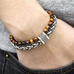 Tiger Eye Beaded Bracelet for Men "The Warrior" - Asher