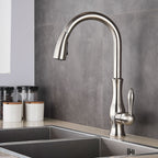 Brass Kitchen Faucet Pull Out Mixer Sink Water Tap 360 Rotation Single Handle
