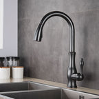 Brass Kitchen Faucet Pull Out Mixer Sink Water Tap 360 Rotation Single Handle