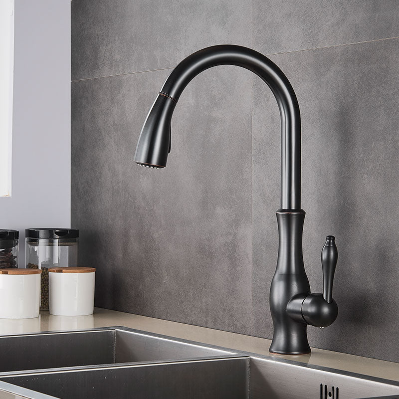 Brass Kitchen Faucet Pull Out Mixer Sink Water Tap 360 Rotation Single Handle