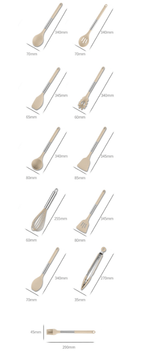 KITCHENORA – Complete Utensil Set with Silicone Heads & Wood-Style Handles