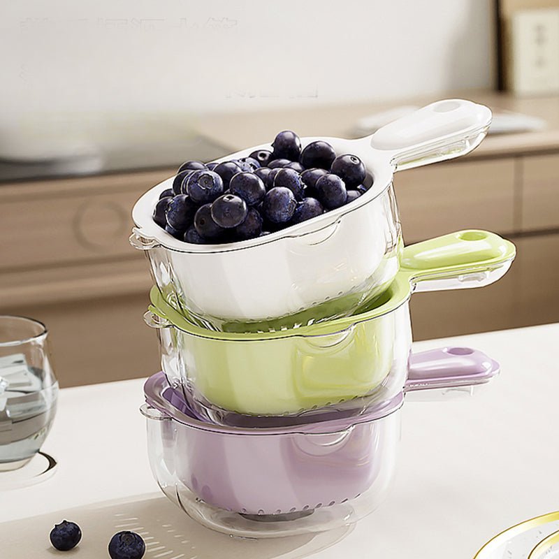 KitchenSeed – 2-Layer Drain Basket for Easy Washing & Water Separation