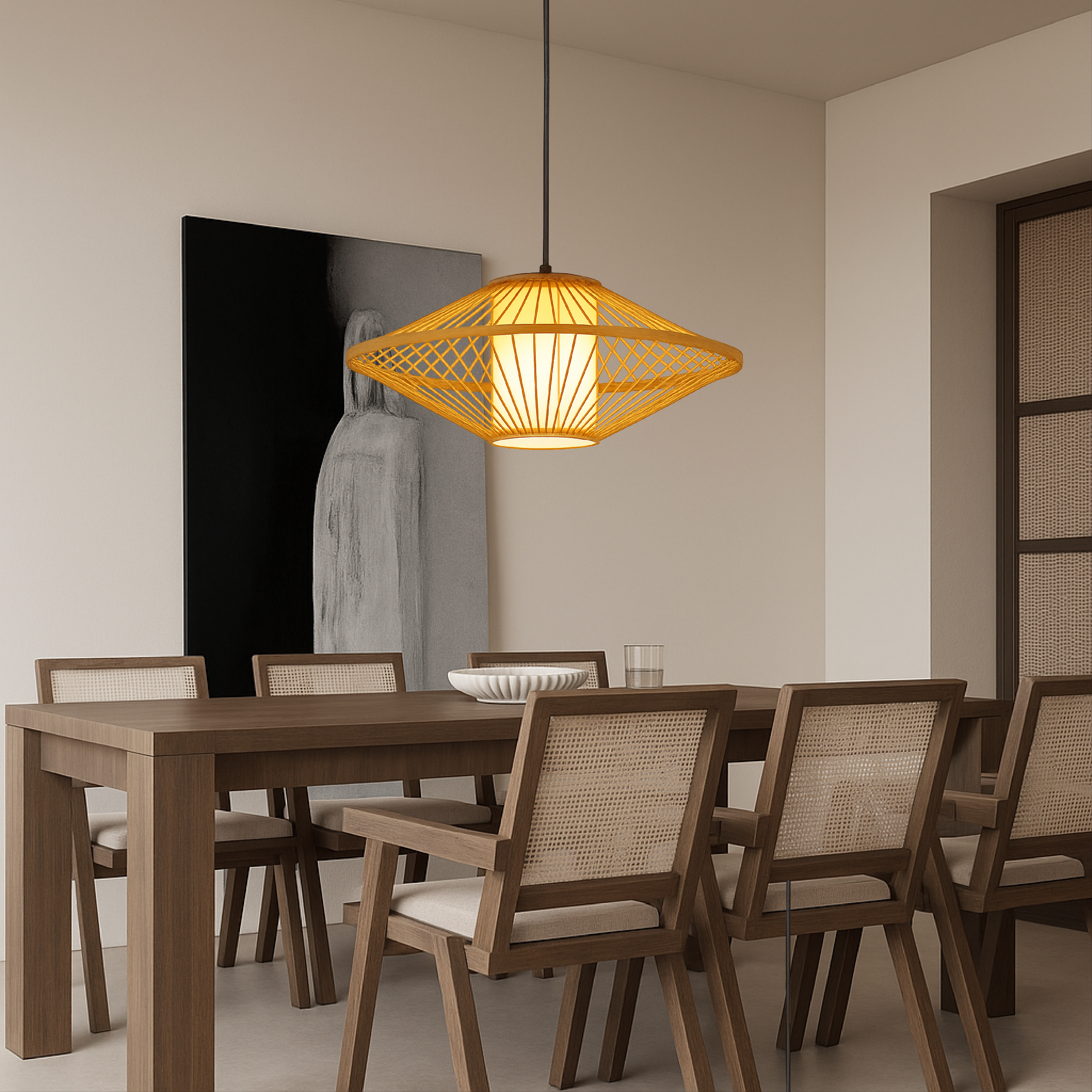 Japanese Bamboo Hanging Lamp