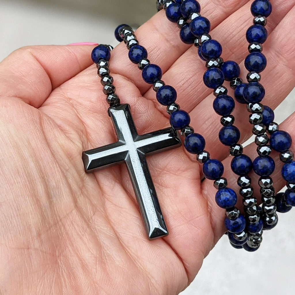 Orion Spiritual Necklace with Tiger Eye & Lapis Lazuli – Men's Rosary