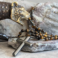 Orion Spiritual Necklace with Tiger Eye & Lapis Lazuli – Men's Rosary