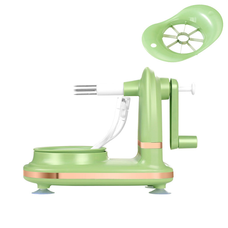 Hand-operated apple peeler