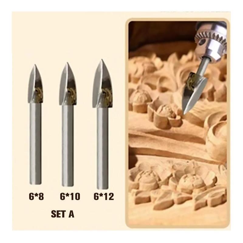 Drill set for wood sculptures