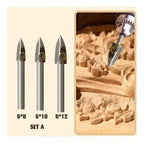 Drill set for wood sculptures