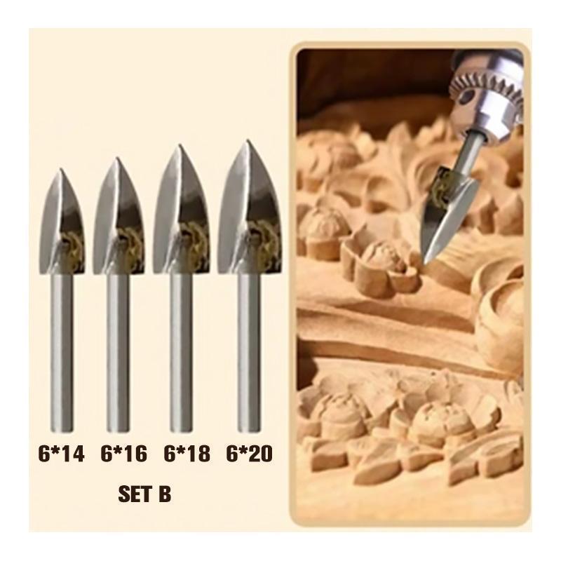 Drill set for wood sculptures
