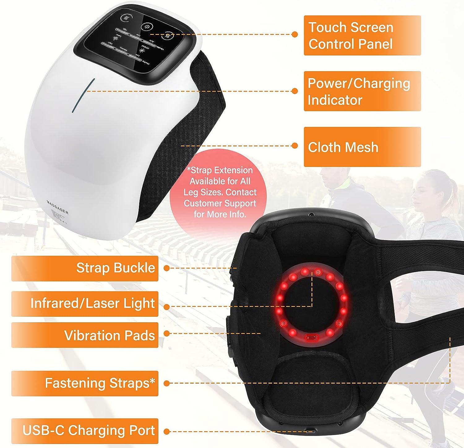 WarmFit Knee Massager with Infrared and Vibration – Wireless and Rechargeable
