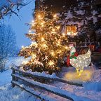 Bright Chicken with Scarf Christmas Decoration