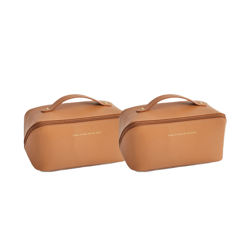 Large Travel Cosmetic Bag with Double-Layer Design