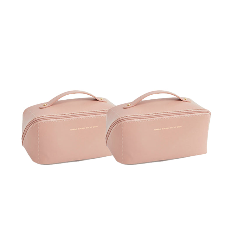 Large Travel Cosmetic Bag with Double-Layer Design