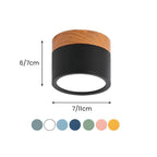 Ceiling Light with Pink Flush Wood Finish