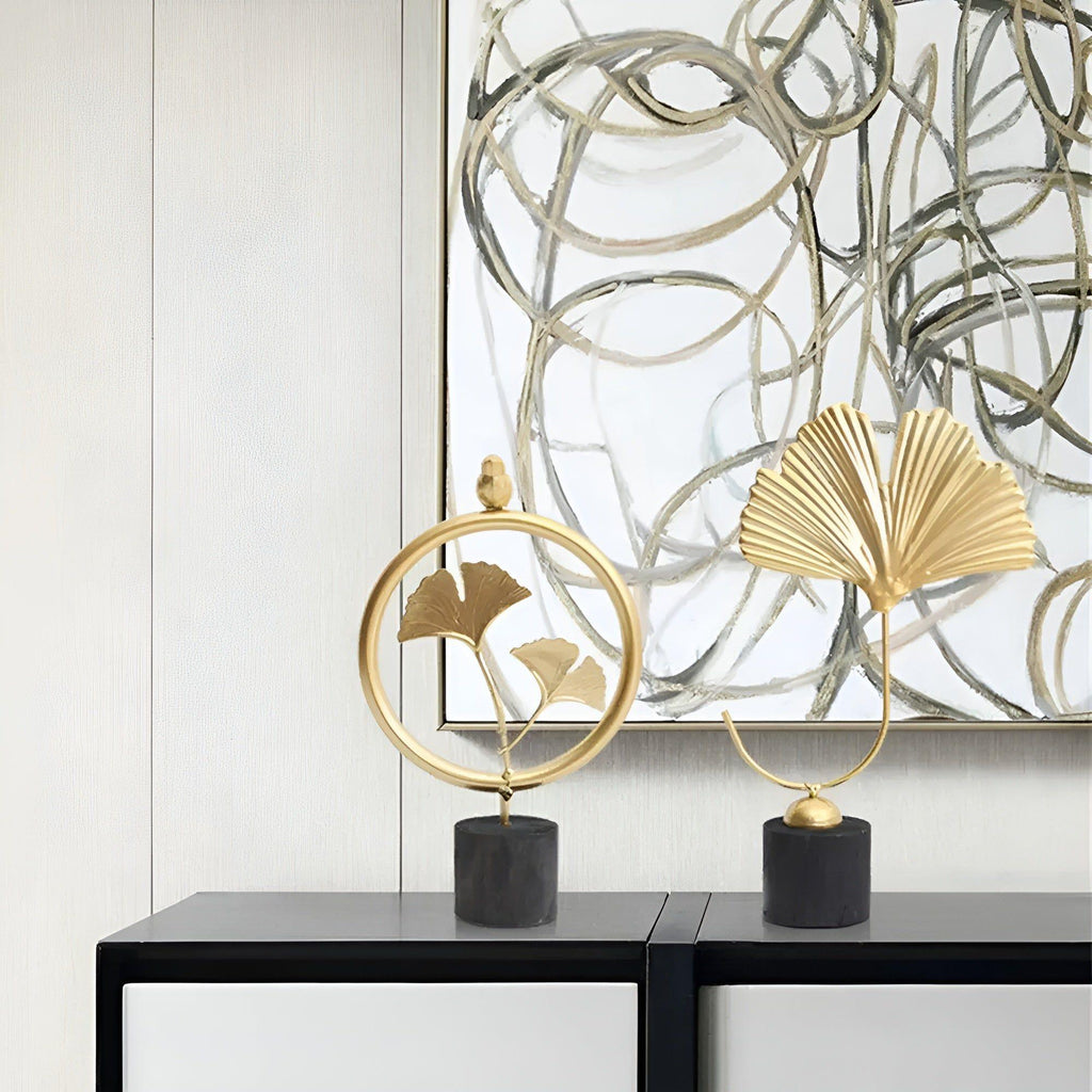Minimalistic Ginkgo Leaf Sculpture for Elegant Natural Charm