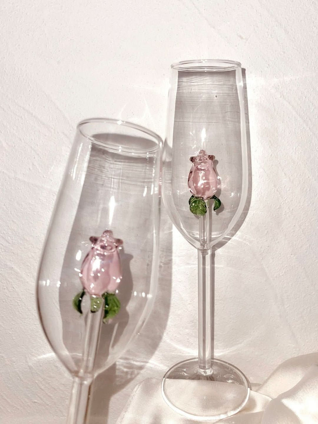La Vie En Rose | Champagne Glass - Handmade