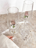 La Vie En Rose | Champagne Glass - Handmade