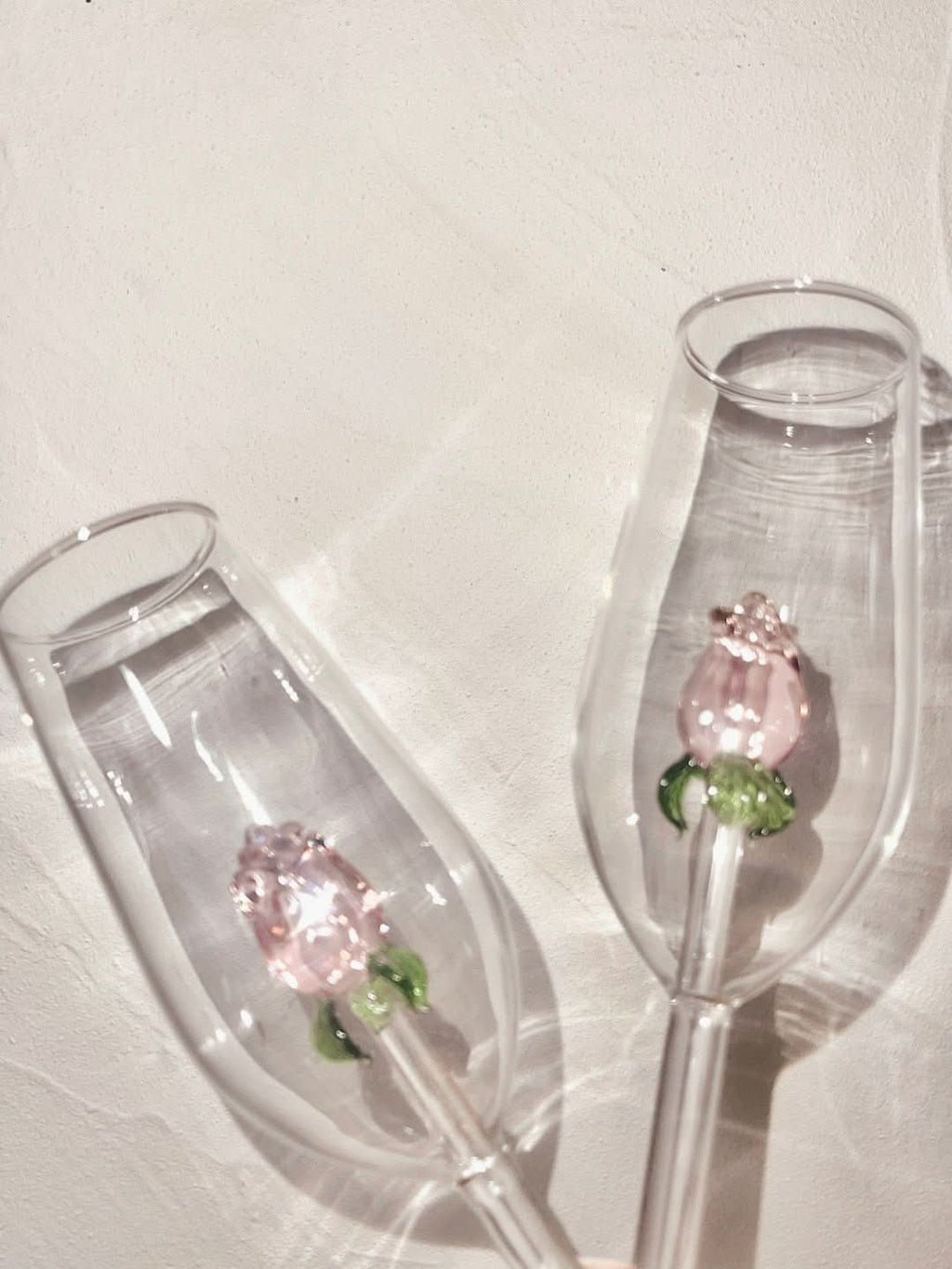 La Vie En Rose | Champagne Glass - Handmade