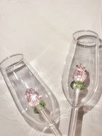 La Vie En Rose | Champagne Glass - Handmade