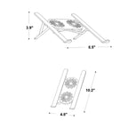 Foldable Laptop Stand with 360° Rotating Cooling Fans and Adjustable Height