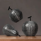 MonoApple Decorative Figurine – Black & White Polka Dot Apple