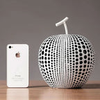 MonoApple Decorative Figurine – Black & White Polka Dot Apple