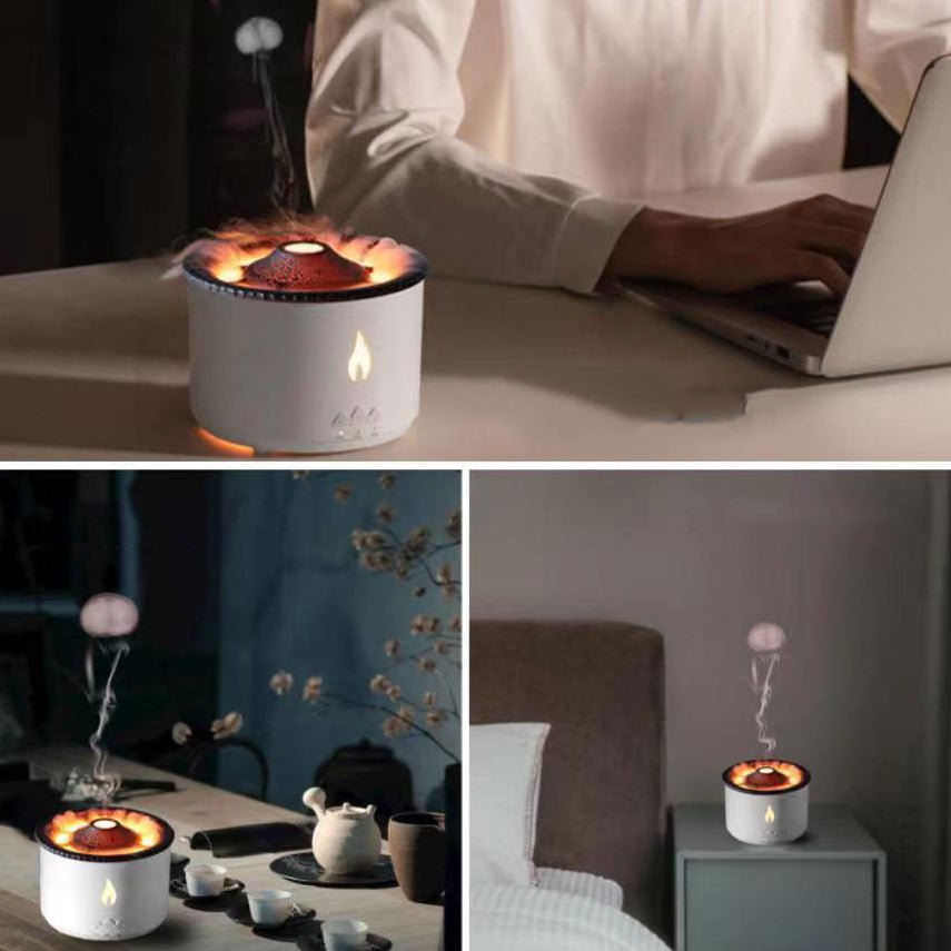 LAVAMIST – Flame Humidifier & Aromatherapy Diffuser with Soothing Ambient Light