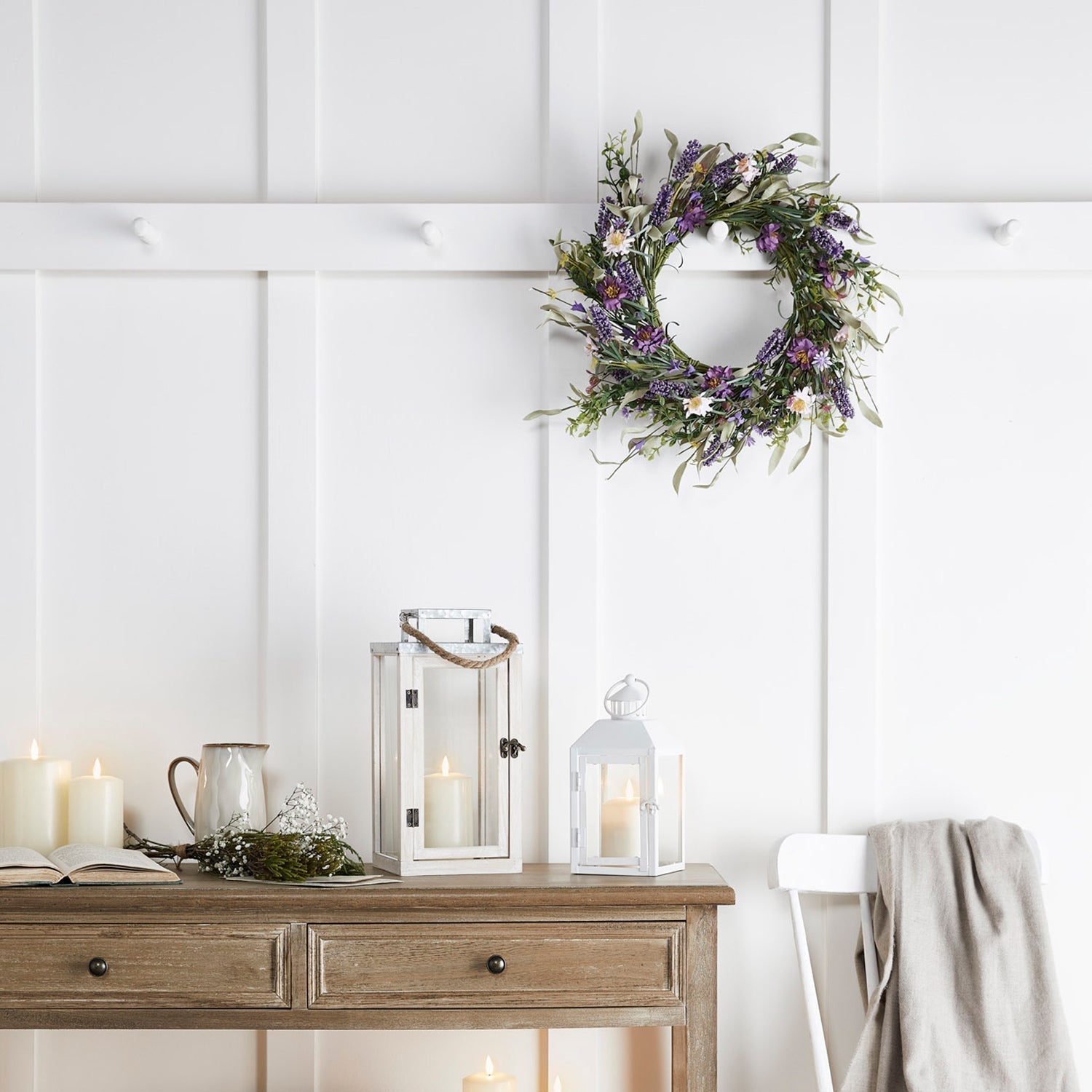 Christmas Wreath Artificial Lavender Floral Decoration