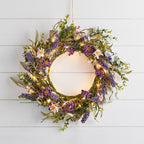Christmas Wreath Artificial Lavender Floral Decoration