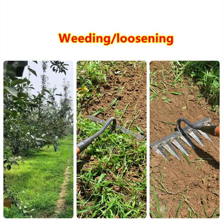 Steel Garden Rake | Heavy-Duty Stainless Steel with Deep-Penetrating Tines for Effortless Weeding and Lawn Care