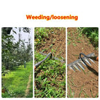 Steel Garden Rake | Heavy-Duty Stainless Steel with Deep-Penetrating Tines for Effortless Weeding and Lawn Care