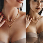Layered Dual Circle Chain Necklace