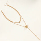 Layered Dual Circle Chain Necklace