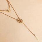 Layered Dual Circle Chain Necklace