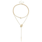 Layered Dual Circle Chain Necklace