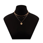 Layered Floral Pendant Herringbone & Dainty Necklaces Stack