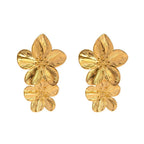 Layered Hibiscus Flower Floral Earrings