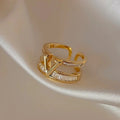 Layered "V" Diamond Ring