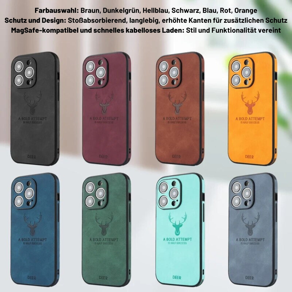Deer - Luxury Leather iPhone Case with Stylish Design and Shockproof Protection