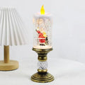 LED Christmas Candle Lights with Dreamy Snowflake Music Box