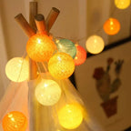 LED Cotton Ball Garland Lights