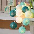 LED Cotton Ball Garland Lights