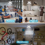LED dimmable ceiling lights for the garage with 4 adjustable panels