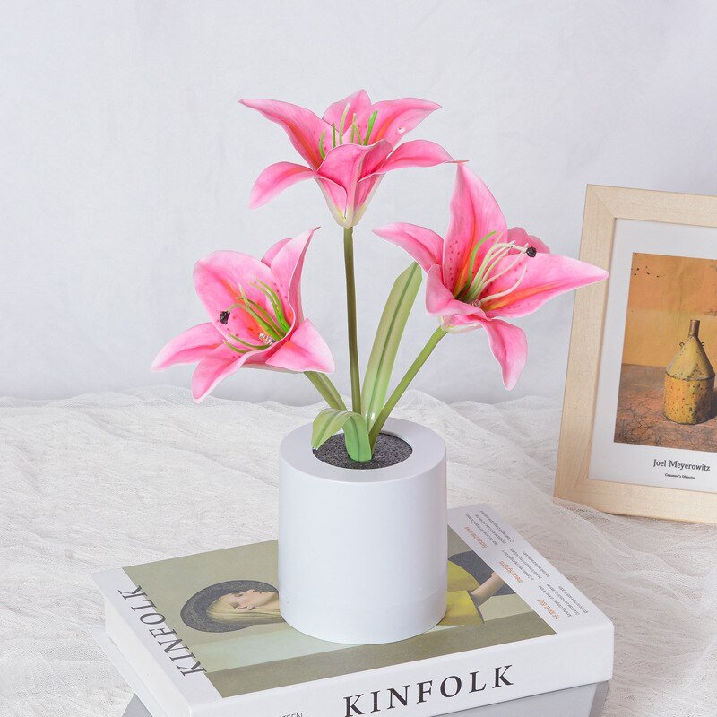 LED Flower Night Light Lily Table Flower Lamp