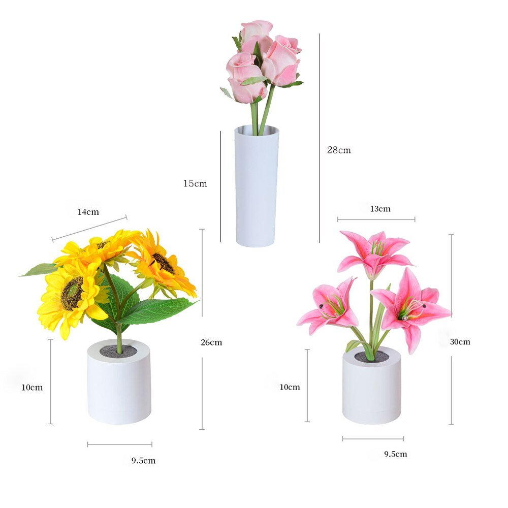 LED Flower Night Light Lily Table Flower Lamp