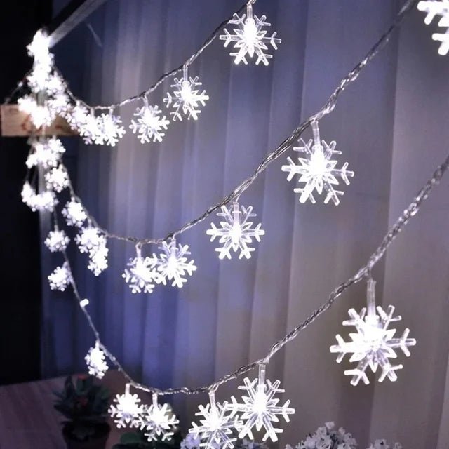 LED Snowflake Lights - String Garland Christmas Lights