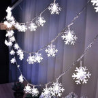 LED Snowflake Lights - String Garland Christmas Lights