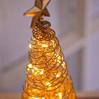 LED Wrought Christmas Tree Spiral Light Table Ornament – Elegant Atmosphere Lamp for Bedroom & Holiday Décor