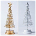 LED Wrought Christmas Tree Spiral Light Table Ornament – Elegant Atmosphere Lamp for Bedroom & Holiday Décor